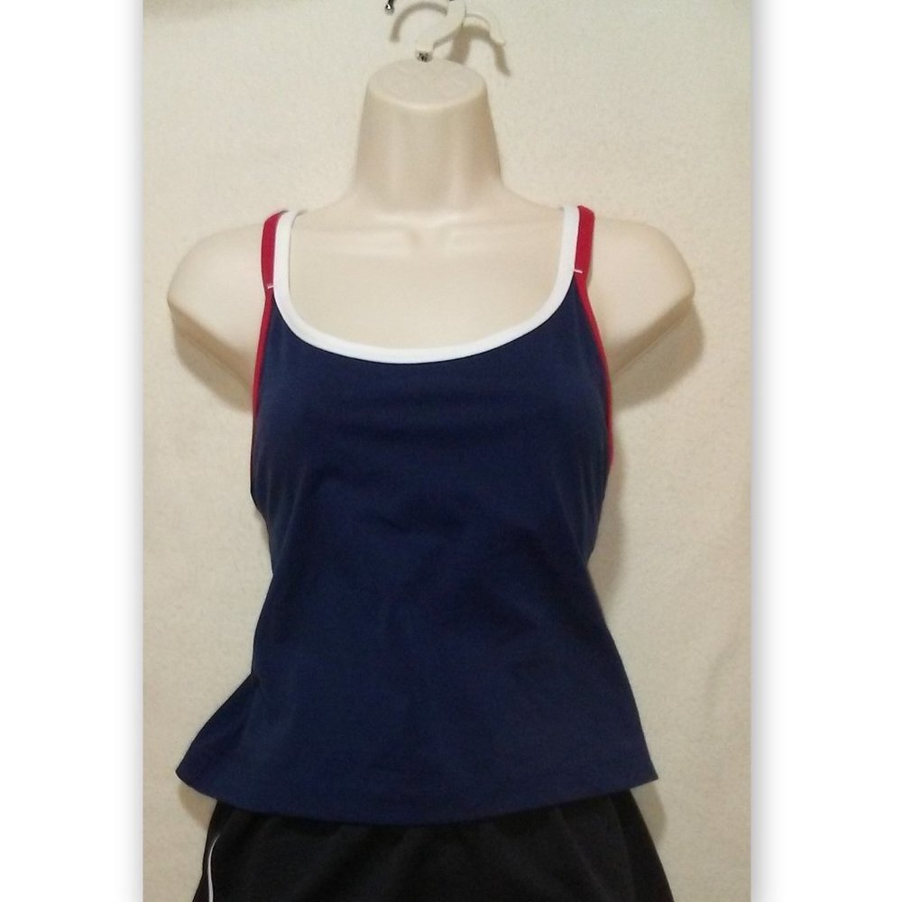 Freestyle by Danskin Size XL Navy Blue Womens Fitness Workout Top